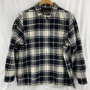 Pendleton Black White Plaid Women's Size XL Full Zip Wool Jacket
